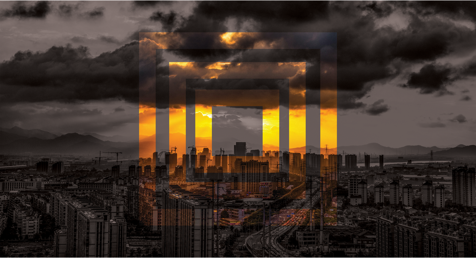 Ville au crépuscule : Composition photoshop – filtres et Fx Ville au crépuscule : Composition photoshop – filtres et Fx