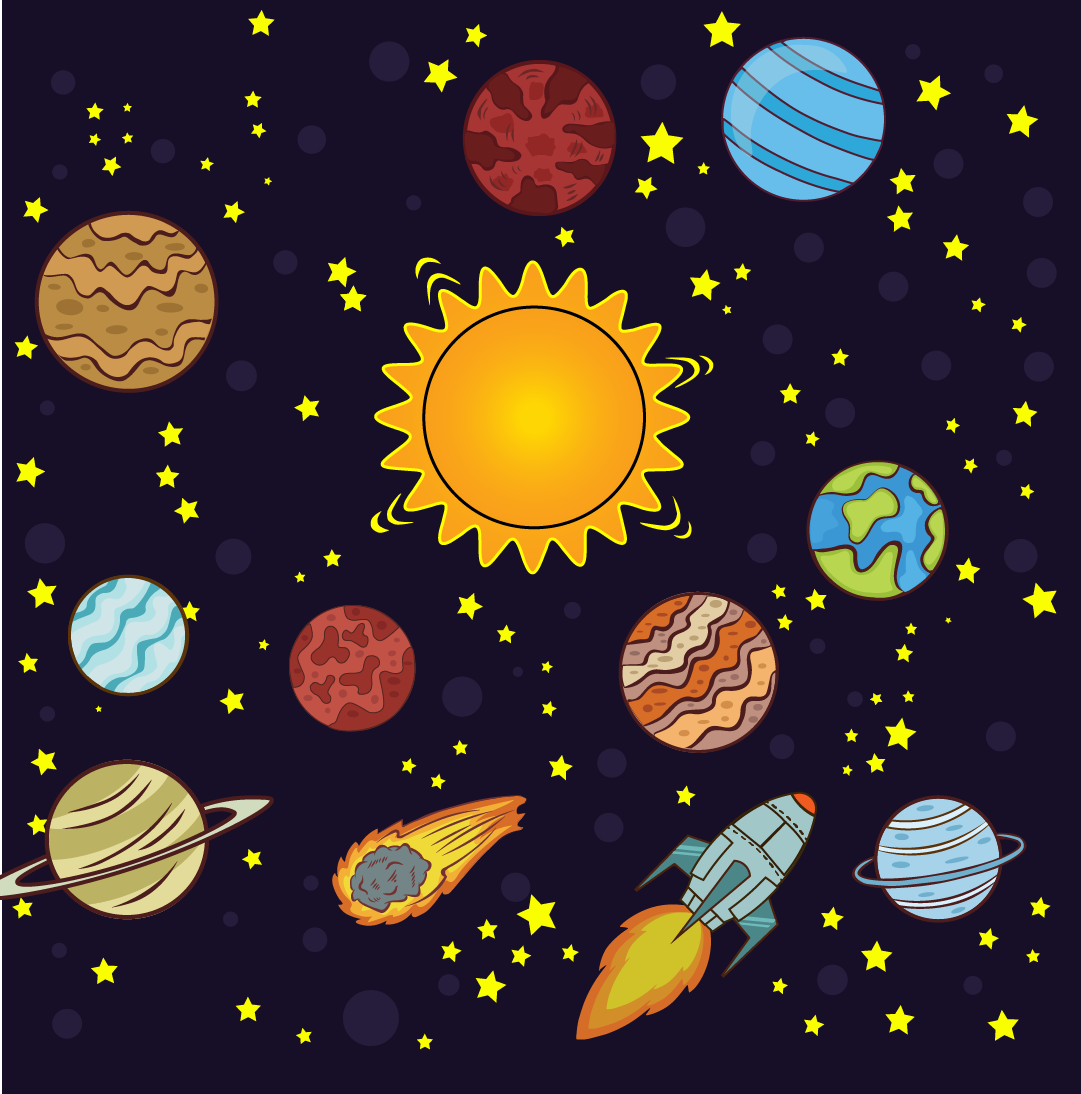 Système solaire : Réalisation d’une illustration complexe Système solaire : Réalisation d’une illustration complexe